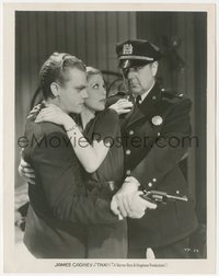 7f1487 TAXI 8x10.25 still 1932 Loretta Young between James Cagney with gun & cop stopping him!