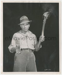 7f1488 TREASURE OF THE SIERRA MADRE 8.25x10 still 1948 c/u of Humphrey Bogart holding gun & torch!