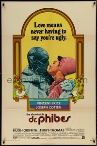 7f0898 ABOMINABLE DR. PHIBES 1sh 1971 Vincent Price, love means never having to say you're ugly!