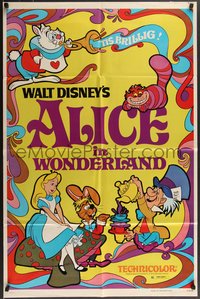 7f0905 ALICE IN WONDERLAND 1sh R1974 Walt Disney, Lewis Carroll classic, cool psychedelic art!