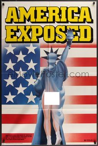 7f0911 AMERICA EXPOSED 1sh 1990 Romano Vanderbes, nude Statue of Liberty!