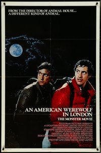 7f0912 AMERICAN WEREWOLF IN LONDON 1sh 1981 scared David Naughton & Griffin Dunne, John Landis!