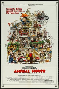 7f0918 ANIMAL HOUSE style B 1sh 1978 John Belushi, John Landis classic, art by Rick Meyerowitz!