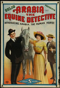 7f0922 ARABIA THE EQUINE DETECTIVE 1sh 1913 Selig, great art of Arabia, The Human Horse, rare!