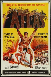 7f0926 ATLAS 1sh 1961 sexy Barboura Morris, mightiest gladiator Michael Forest!