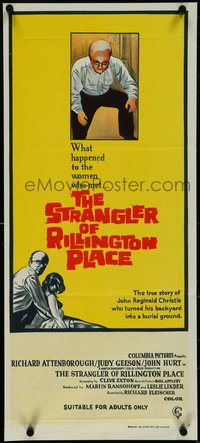 7f0401 10 RILLINGTON PLACE Aust daybill 1971 The Strangler of Rillington Place, Christie sex-murders!