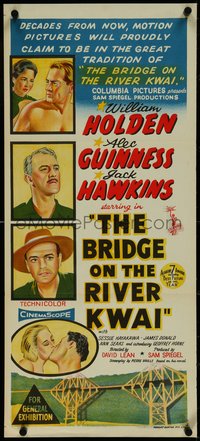 7f0418 BRIDGE ON THE RIVER KWAI Aust daybill 1958 Holden, Alec Guinness, David Lean WWII classic!