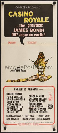 7f0421 CASINO ROYALE Aust daybill 1967 David Niven, Andress, all-star James Bond spy spoof, rare!