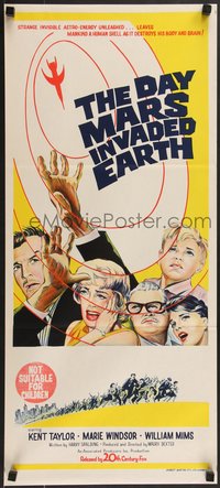 7f0425 DAY MARS INVADED EARTH Aust daybill 1963 their brains were destroyed by alien super-minds!