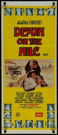 7f0426 DEATH ON THE NILE Aust daybill 1978 Peter Ustinov, Agatha Christie, different Sphinx image!