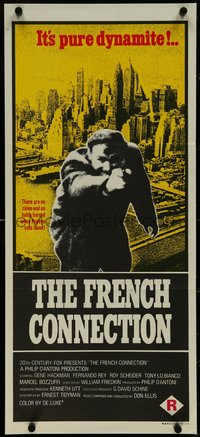 7f0436 FRENCH CONNECTION Aust daybill 1972 Gene Hackman, directed by William Friedkin, different!