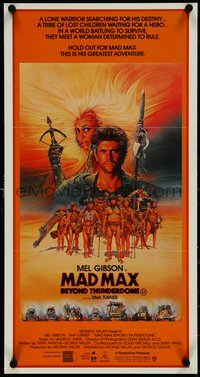 7f0465 MAD MAX BEYOND THUNDERDOME Aust daybill 1985 art of Gibson & Tina Turner by Richard Amsel!