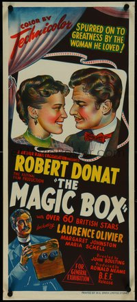 7f0466 MAGIC BOX Aust daybill 1952 Boulting directed, Robert Donat, Johnston, different and rare!