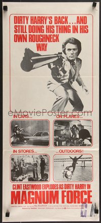 7f0467 MAGNUM FORCE Aust daybill 1973 image of Clint Eastwood is Dirty Harry pointing his huge gun!