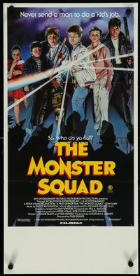 7f0471 MONSTER SQUAD Aust daybill 1987 never send a man to do a kid's job, great art by Clinton!