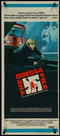 7f0477 ODESSA FILE Aust daybill 1974 great art of Jon Voight laying on subway train tracks!