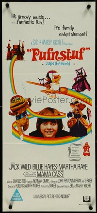 7f0487 PUFNSTUF Aust daybill 1970 Sid & Marty Krofft musical, wacky images of characters!