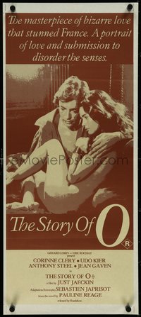 7f0493 STORY OF O Aust daybill 1976 Histoire d'O, Corinne Clery, Udo Kier, sexy image, ultra rare!