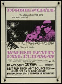 7f0263 BONNIE & CLYDE Aust special poster 1968 notorious crime duo Warren Beatty & Faye Dunaway, Penn!