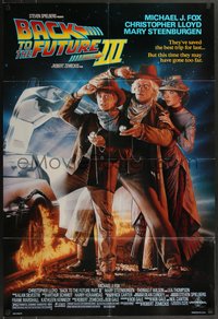 7f0928 BACK TO THE FUTURE II DS 1sh 1989 great image of the Delorean time machine!