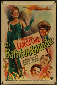 7f0930 BAMBOO BLONDE 1sh 1946 art of sexy elegant Frances Langford & World War II bomber!