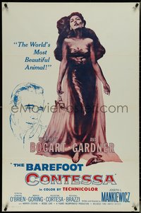 7f0934 BAREFOOT CONTESSA 1sh R1960 Humphrey Bogart & art of sexy Beautiful Animal Ava Gardner!