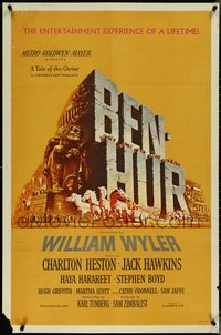 7f0940 BEN-HUR 1sh 1960 Charlton Heston, William Wyler classic epic, cool chariot & title art!