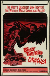 7f0947 BILLY THE KID VS. DRACULA 1sh 1965 John Carradine as the vampire, Plowman, horror art!