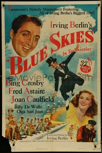 7f0956 BLUE SKIES 1sh 1946 dancing Fred Astaire, Bing Crosby, Joan Caulfield, Irving Berlin!