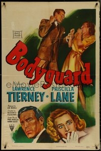 7f0960 BODYGUARD 1sh 1948 art of Lawrence Tierney and pretty Priscilla Lane!