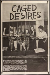 7f0967 CAGED DESIRES 1sh 1970 girls-in-prison behind bars sexploitation, ultra rare!