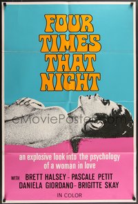 7f0292 FOUR TIMES THAT NIGHT Canadian 1sh 1972 Mario Bava comedy, naked woman on bed, ultra rare!