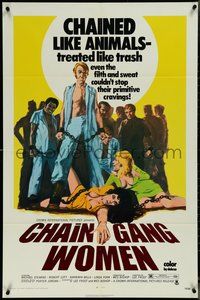 7f0971 CHAIN GANG WOMEN 1sh 1971 Michael Stearns, Robert Lott, Barbara Mills, chained like animals!