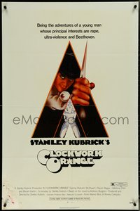 7f0983 CLOCKWORK ORANGE 1sh 1972 Stanley Kubrick, Castle art of Malcolm McDowell!