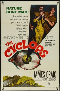 7f0996 CYCLOPS 1sh 1957 Bert I. Gordon, Lon Chaney Jr., it was a monster yet it was a man!