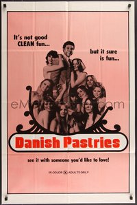 7f0999 DANISH PASTRIES 1sh 1975 I Jomfruens Tegn, wild sexy images of nude women!