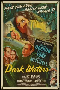 7f1001 DARK WATERS 1sh 1944 was love or madness to be Merle Oberon's fate, Franchot Tone