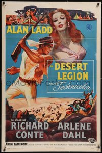 7f1008 DESERT LEGION 1sh 1953 great Widhoff art of Legionnaire Alan Ladd & sexy Arlene Dahl!