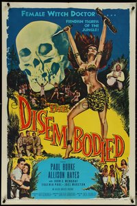 7f1017 DISEMBODIED 1sh 1957 artwork of super sexy female voodoo witch doctor Allison Hayes!