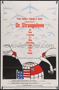 7f1021 DR. STRANGELOVE 1sh 1964 Stanley Kubrick classic, Peter Sellers, Tomi Ungerer art!