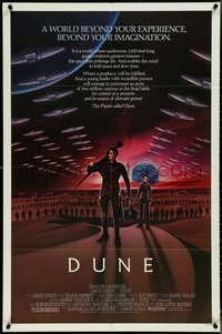 7f1025 DUNE 1sh 1984 David Lynch, art of MacLachlan & Young on Arrakis with Fremen warriors!