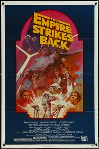 7f1033 EMPIRE STRIKES BACK NSS style 1sh R1982 George Lucas sci-fi classic, cool artwork by Tom Jung!