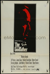 7f0395 GODFATHER English 1sh 1972 silhouette art of Marlon Brando, Francis Ford Coppola classic!