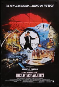 7f0398 LIVING DAYLIGHTS English 1sh 1987 Timothy Dalton as James Bond, art montage by Brian Bysouth!