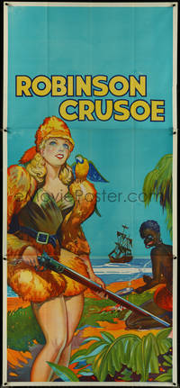 7f0203 ROBINSON CRUSOE stage play English 3sh 1930s sexy close up of female hero by Friday & ship!