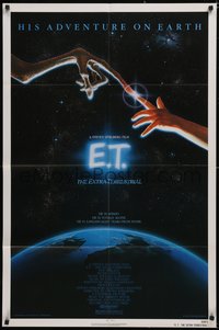 7f1027 E.T. THE EXTRA TERRESTRIAL NSS style 1sh 1982 Steven Spielberg classic, John Alvin art!