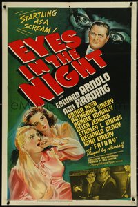 7f1046 EYES IN THE NIGHT 1sh 1942 Fred Zinnemann, blind detective Edward Arnold, Ann Harding