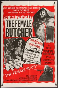 7f1051 FEMALE BUTCHER 1sh 1974 Jorge Grau's Ceremonia sangrienta, The Legend of Blood Castle!