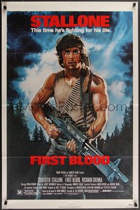 7f1053 FIRST BLOOD NSS style 1sh 1982 artwork of Sylvester Stallone as John Rambo by Drew Struzan!