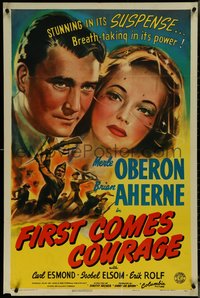 7f1054 FIRST COMES COURAGE 1sh 1943 Merle Oberon, Brian Aherne, directed by Dorothy Arzner!